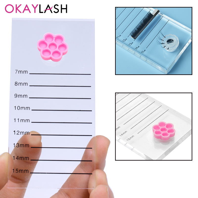 Eyelash Extension London - 클리어 크리스탈 속눈썹 연장 스케일 보드