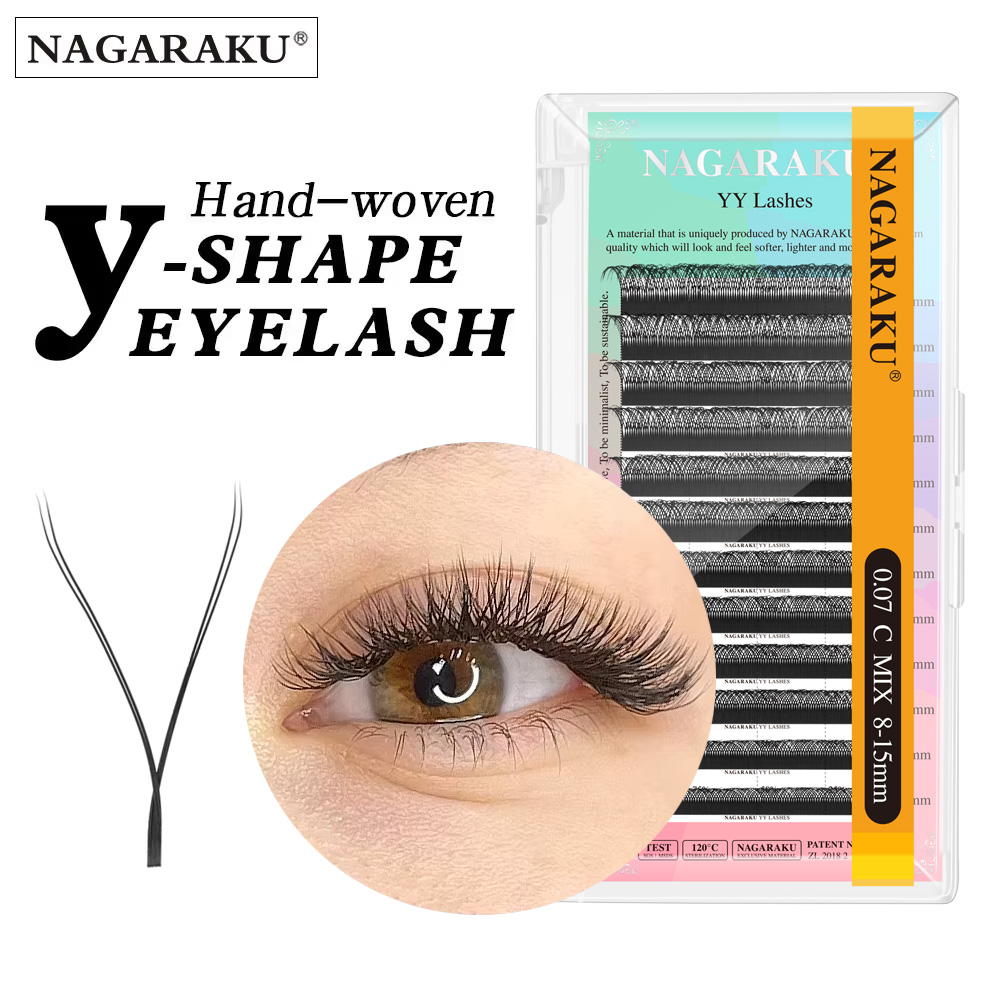 NAGARAKU YY 모양 손으로 짠 프리미엄 속눈썹  - Eyelash Extension Human Hair 리뷰 및 가격